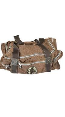 Kipling Brown Nylon Travel Large Tote Duffle Weekender Bag